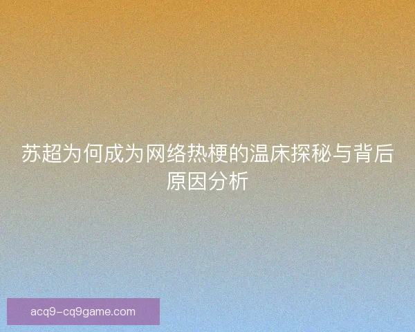 苏超为何成为网络热梗的温床探秘与背后原因分析